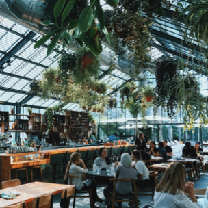 indoor tropical cafe